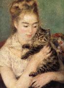 Woman with a Cat Auguste renoir